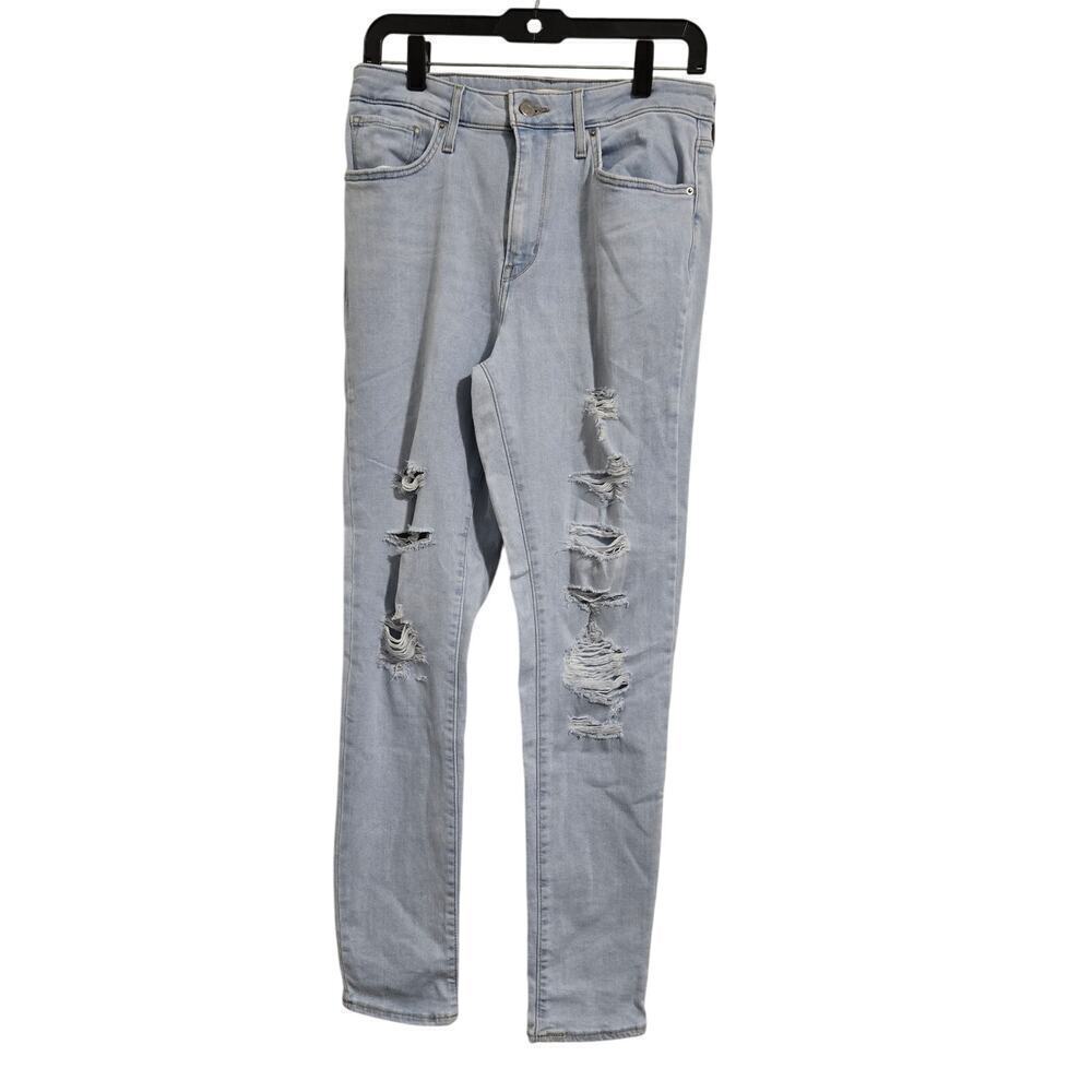 Levi Strauss & Co Women’s High Rise Light Wash Distressed Skinny Jeans Size 30